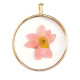 Colgante con flores secas 35mm - Dorado-rosa claro